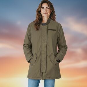 Abercrombie & Fitch Olive Green Sherpa Jacket Size Small